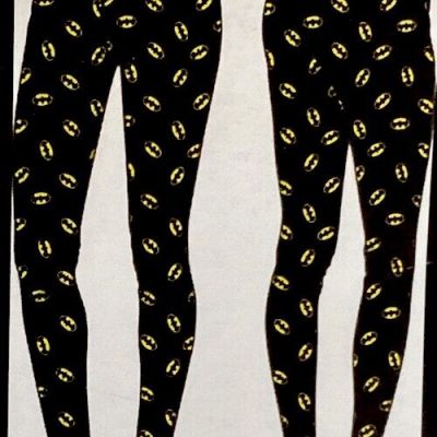 XS/S WOMEN'S BATMAN BATGIRL DC COMICS LOGO ALL OVER PATTERN FASHION LEGGINGS